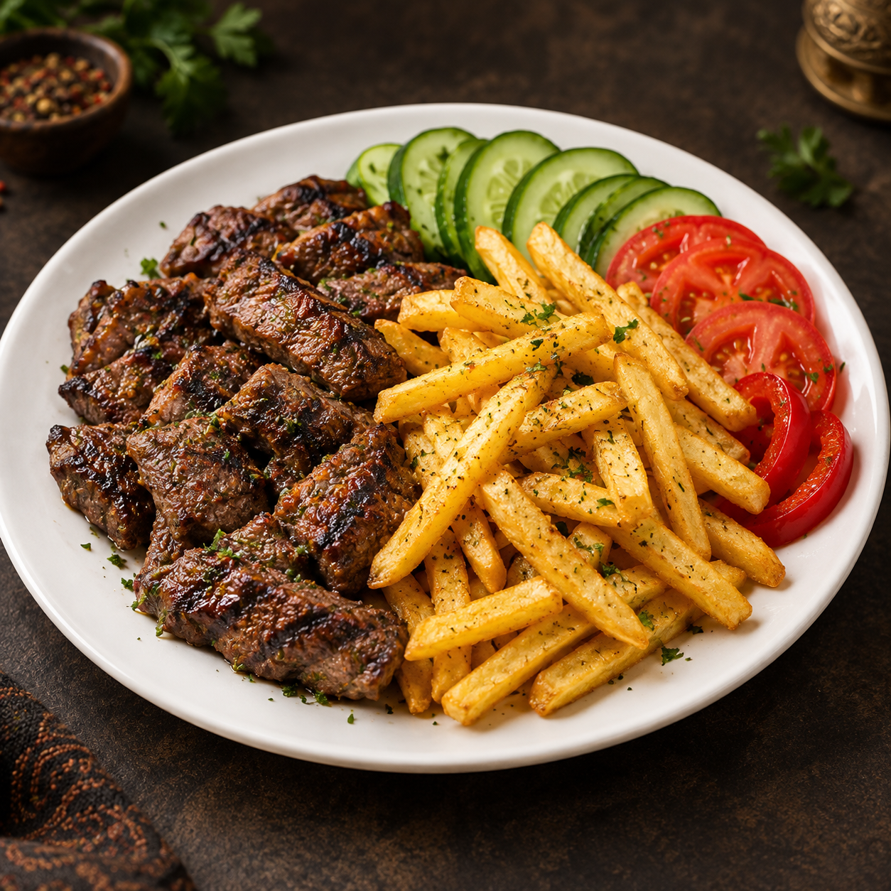Grilled meat platter
