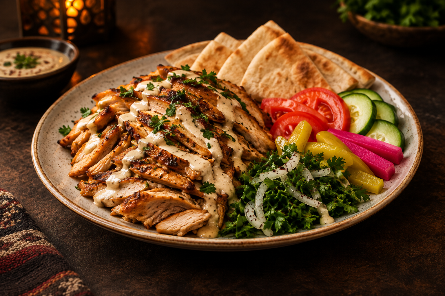 Chicken shawarma plate